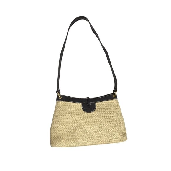 Etienne Aigner Women's Brown And Beige Woven Shoulder Bag and Wallet 2 Piece Set - Picture 1 of 16